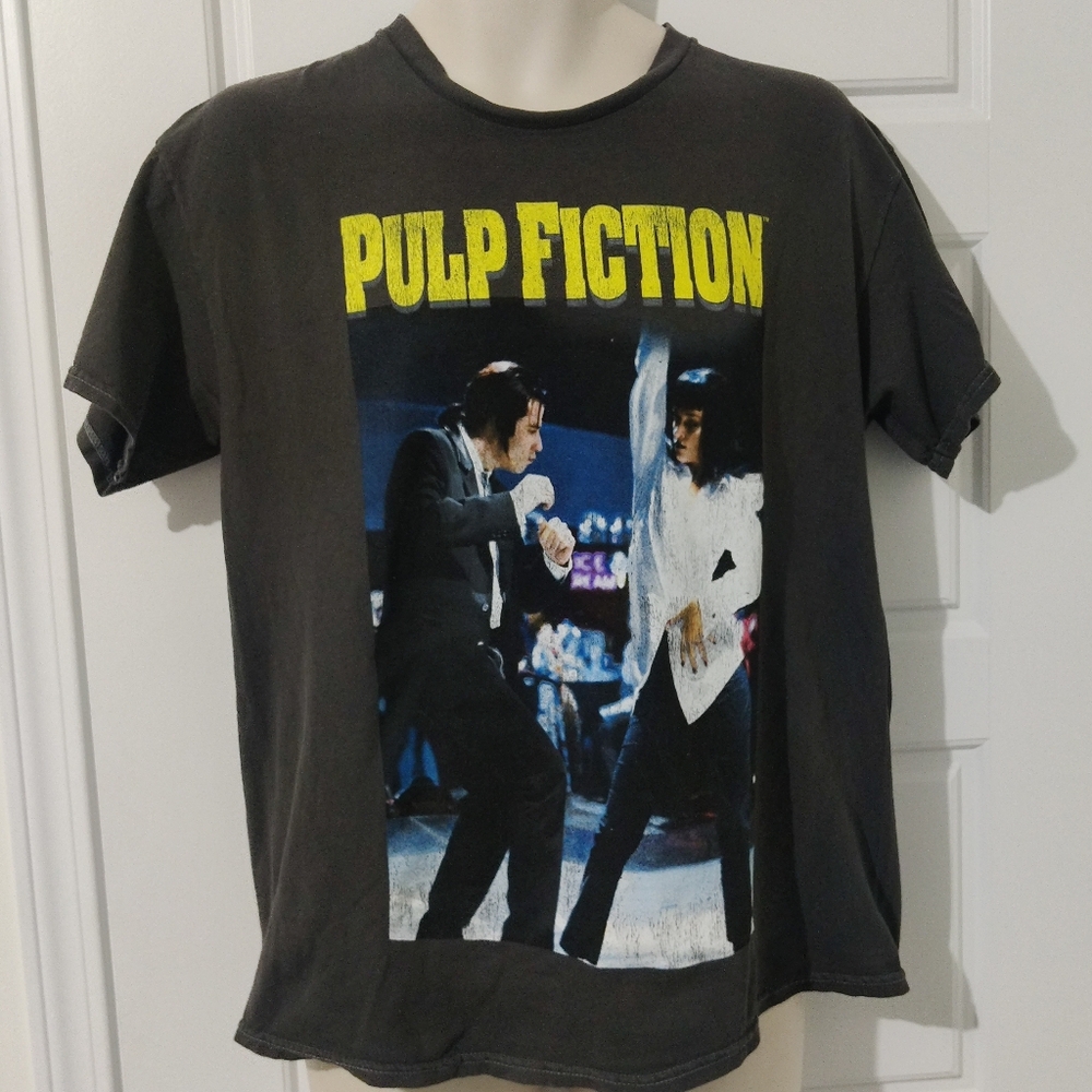 Men's Pulp Fiction Shirt Black 100% Cotton Size Small